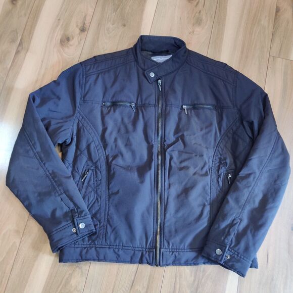 Michael Brandon Men's XLarge Jacket Black Racing Motorcycle Style Bomber Quilted - Picture 4 of 16